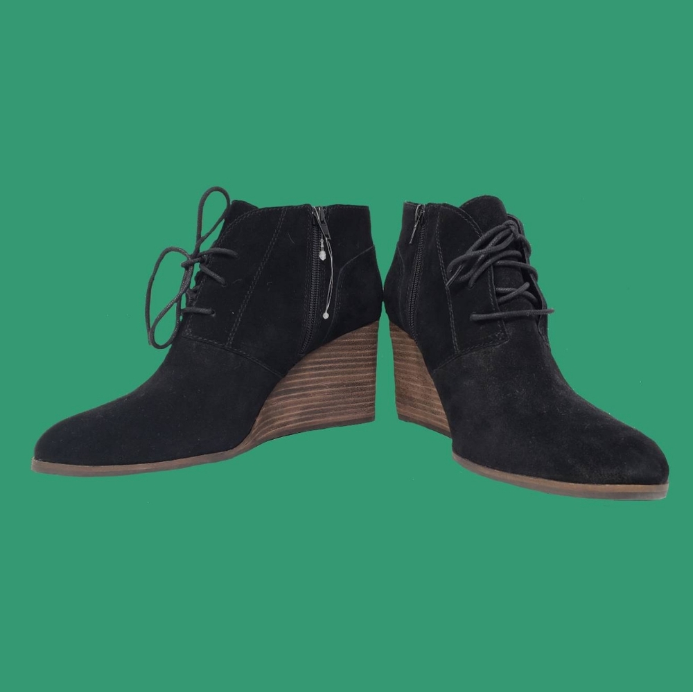 Lucky Brand LK-SHYLOW Black Wedge Booties ~ Size 10